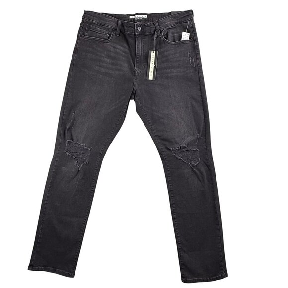 Edgar + Ash Jeans Mens 36x32 Slim Fit Distressed Denim Stretch Ripped Pants New - Picture 1 of 16